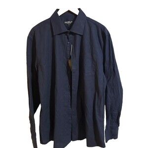 Daniel K Men’s NWT Linen Cotton Button Down Shirt Navy size XL Tailored Fit